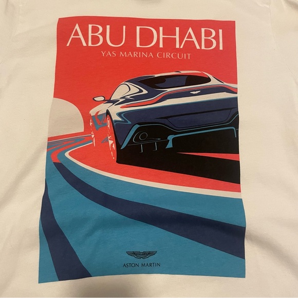 Aston Martin shirt Abu Dhabi F1 T shirt men’s Large white - Picture 3 of 11